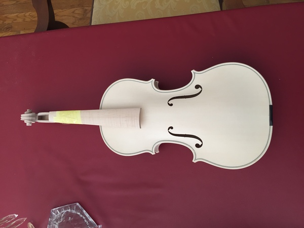 Baroque violin in the white top