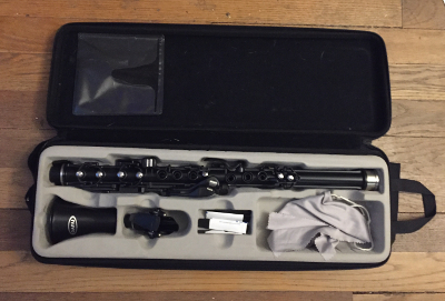 Clarineo in case by Nuvo instruments